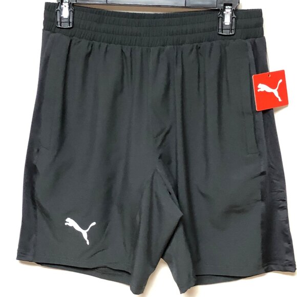 Puma Mens‎ Athletic Performance Shorts Dark Gray Polyester Elastic Waist  MD NWT - Picture 1 of 5